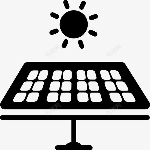 太阳能能源面板图标svg_新图网 https://ixintu.com 太阳能 电力 能源 面板