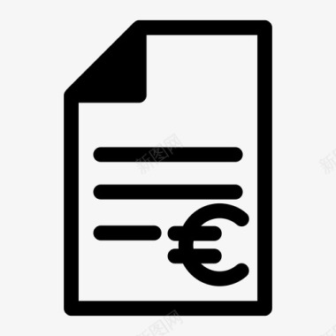 欧元文件合同货币图标图标
