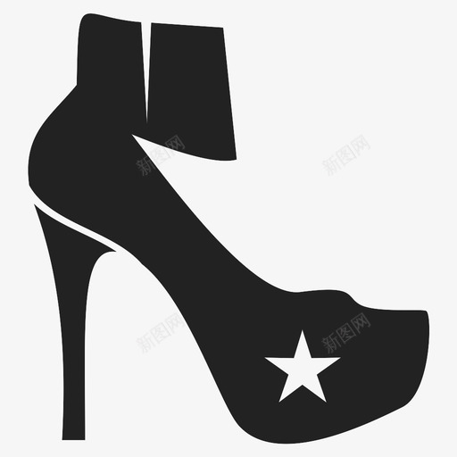 高跟鞋服装优雅图标svg_新图网 https://ixintu.com 优雅 女性 时尚 服装 鞋类 高跟鞋