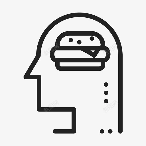 思考汉堡包生意食物图标svg_新图网 https://ixintu.com 头脑 思考汉堡包 生意 食物