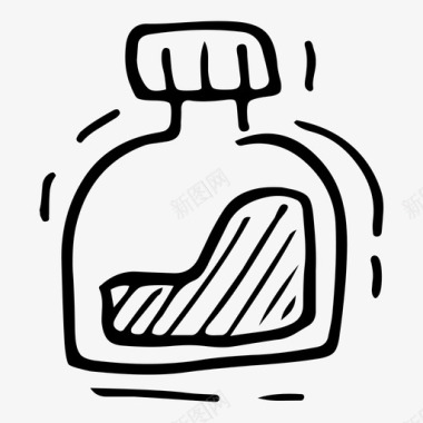 液体瓶药品涂鸦保健图标图标