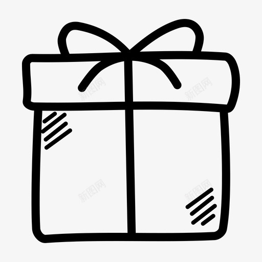 礼物生日盒子图标svg_新图网 https://ixintu.com 圣诞节 排灯节涂鸦 新年 生日 盒子 礼物