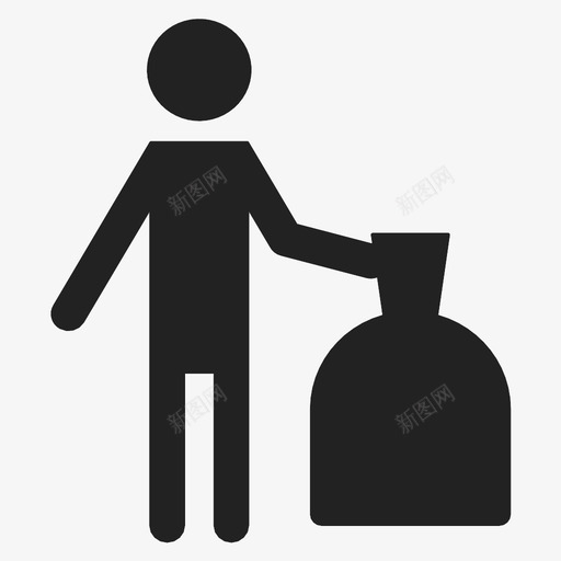 清洁服务活动工作图标svg_新图网 https://ixintu.com 垃圾袋 工作 活动 清洁服务 职业