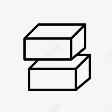 堆积积木三维立方体砖块图标图标