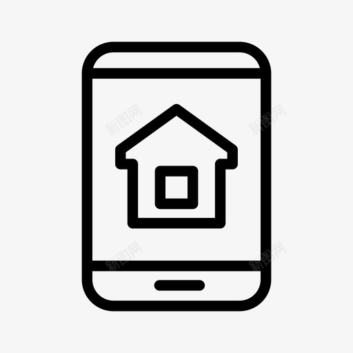 房地产买房手机图标svg_新图网 https://ixintu.com 买房 房地产 手机
