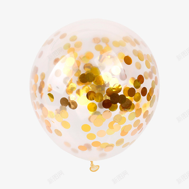 金色纸屑气球png免抠素材_新图网 https://ixintu.com 气球 派对 纸屑 金气球 金色