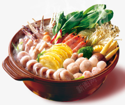 一锅虾料和蔬菜素材