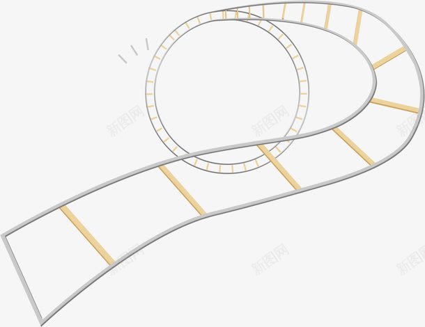 卡通素描轨道png免抠素材_新图网 https://ixintu.com 卡通素描 卡通素描轨道 弯曲轨道 轨道