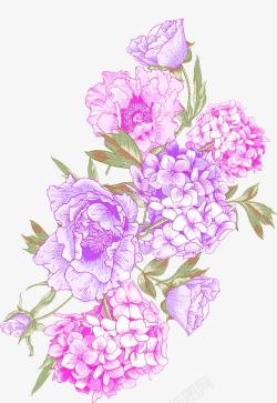 紫色唯美婚礼花朵水牌素材