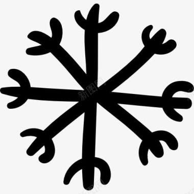 雪花的手绘形状图标图标