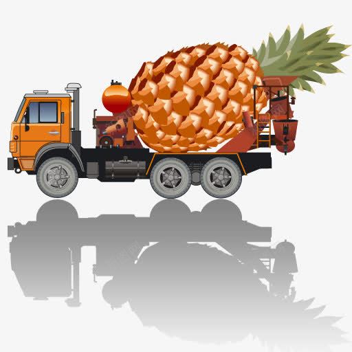 装着大菠萝的车png免抠素材_新图网 https://ixintu.com 大车 水果 菠萝 车 食品