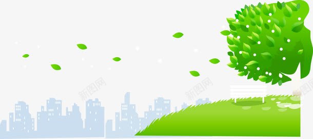 绿色城市手绘png免抠素材_新图网 https://ixintu.com 城市矢量 城市素材 城市绿色 矢量城市 矢量素材 绿色