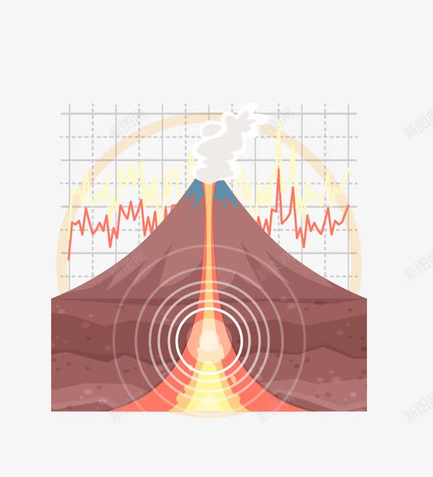 火山剖面图png免抠素材_新图网 https://ixintu.com 火山剖面图 火山源 烟 矢量火山