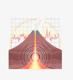 火山烟火山剖面图高清图片