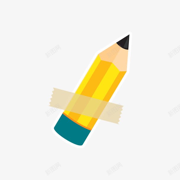 黄色的铅笔和胶带png免抠素材_新图网 https://ixintu.com 日用 矢量铅笔 胶带 蓝色 铅笔 黄色