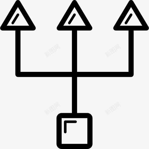 方三箭图标png_新图网 https://ixintu.com 上箭头 定向 方向 箭头 连接 连接器