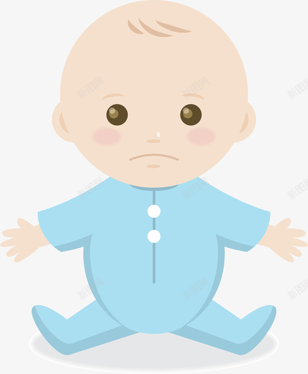 蓝色婴儿png免抠素材_新图网 https://ixintu.com 免抠图 卡通可爱 可爱婴儿 扁平化 矢量图案 简约装饰