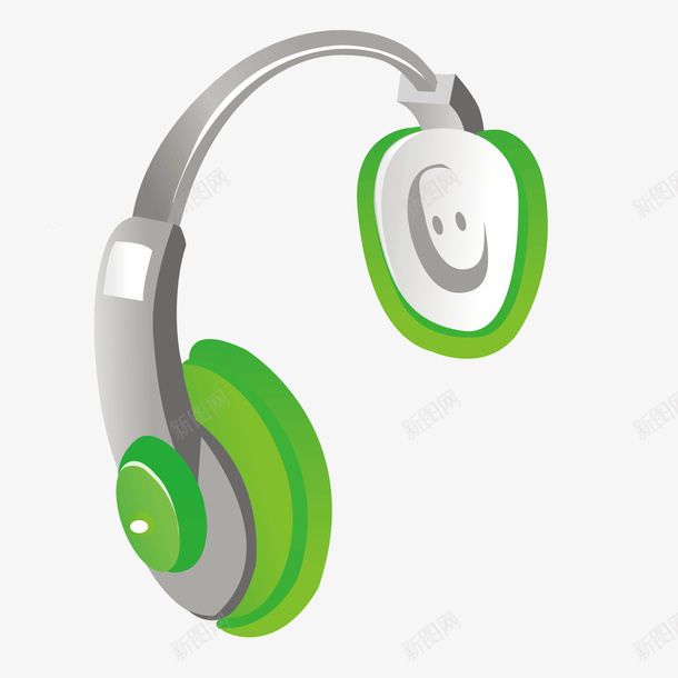 卡通绿色耳机矢量图ai免抠素材_新图网 https://ixintu.com 卡通耳机 绿色 耳机 矢量图