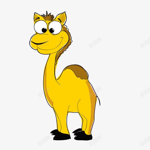 黄色可爱小骆驼png免抠素材_新图网 https://ixintu.com 卡通 可爱 骆驼 黄色