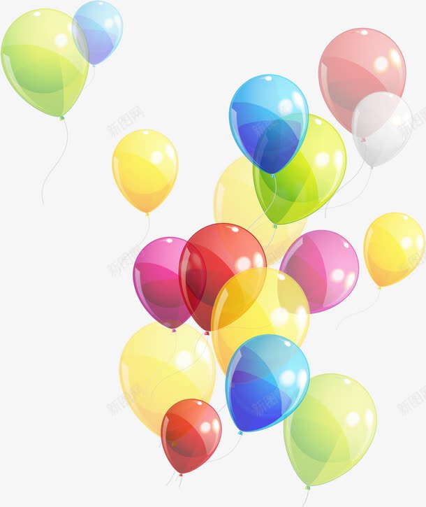 手绘扁平风格空中的气球png免抠素材_新图网 https://ixintu.com 扁平 气球 空中 风格