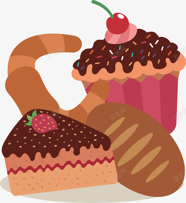 巧克力蛋糕烘焙海报矢量图ai免抠素材_新图网 https://ixintu.com 巧克力 手工烘焙 烘焙 烘焙蛋糕 矢量png 面包 矢量图