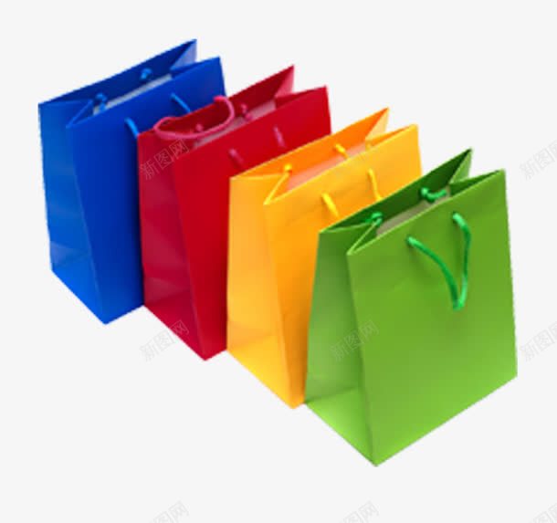 彩色环保袋png免抠素材_新图网 https://ixintu.com 彩色 环保袋 红 购物袋