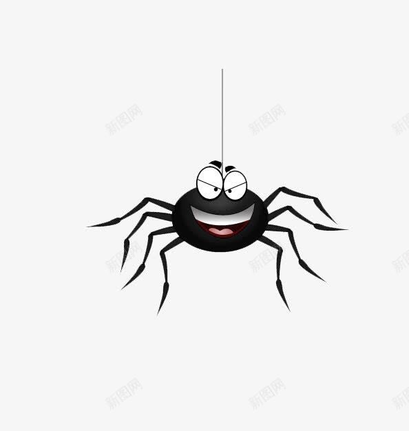 黑色蜘蛛png免抠素材_新图网 https://ixintu.com 可爱 拟人 蜘蛛 黑色