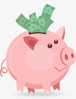 粉红猪存钱罐素材