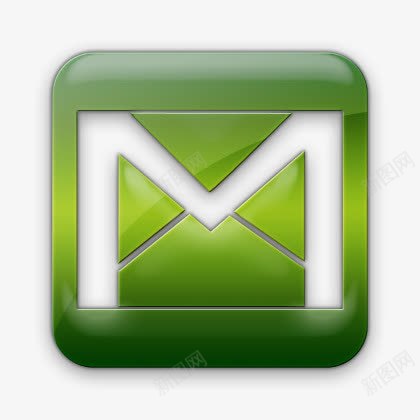 Gmail标志广场绿色果冻社交媒体图标png_新图网 https://ixintu.com Gmail gmail logo square 广场 标志