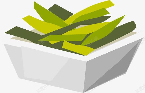 绿色的海带png免抠素材_新图网 https://ixintu.com 海带 碗 绿色