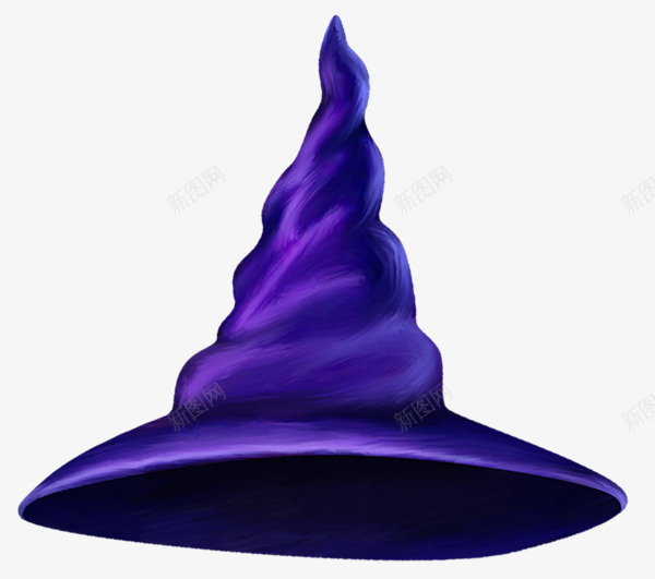 紫色巫师帽png免抠素材_新图网 https://ixintu.com 万圣节 巫师帽 帽子 紫色