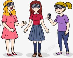 女孩虚拟现实产品体验素材