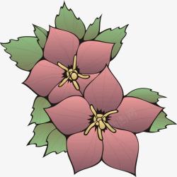 红绿花双铃手绘植物高清图片