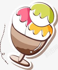 三色冰淇淋png免抠素材_新图网 https://ixintu.com 冰凉 冰淇淋 绿色