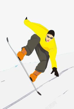 耍酷滑雪的人素材