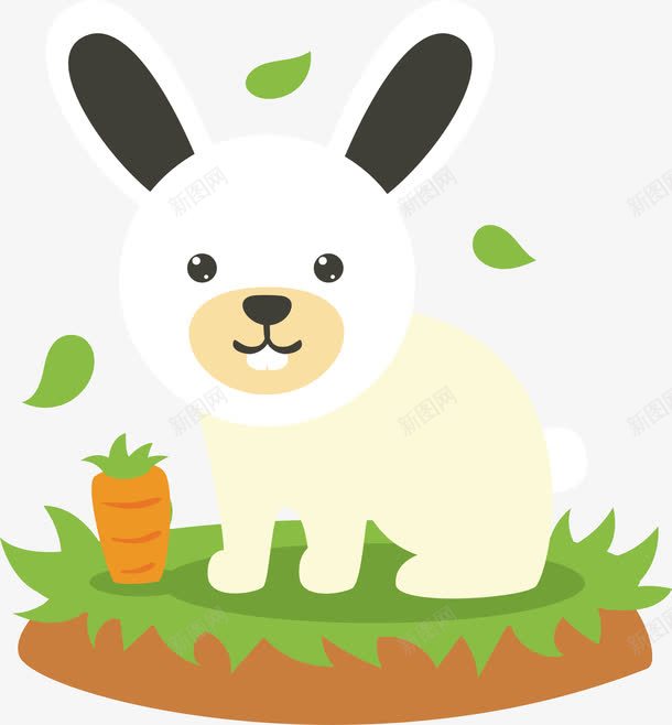 草地上的小白兔矢量图ai免抠素材_新图网 https://ixintu.com 卡通 小兔 精美 草地 矢量图
