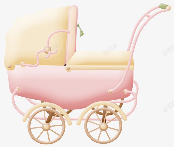 粉色婴儿车png免抠素材_新图网 https://ixintu.com 卡通婴儿车 婴儿车 手绘婴儿车