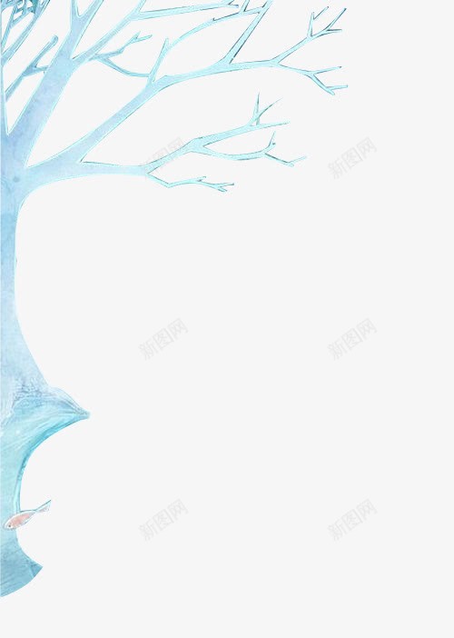卡通蓝色树木枯木png免抠素材_新图网 https://ixintu.com 卡通 枯木 树木 蓝色
