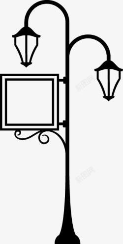 鐭冲瓙璺复古路灯广告牌矢量图高清图片