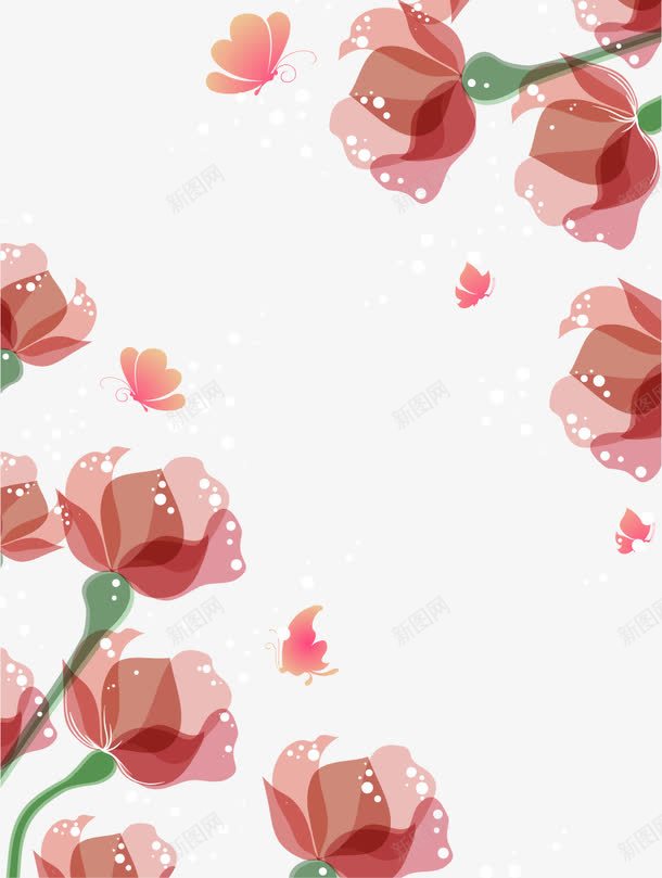 手绘水彩花朵边框png免抠素材_新图网 https://ixintu.com 手绘 水彩花朵边框 粉色