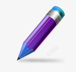 紫色卡通铅笔素材