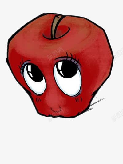 脸红的小苹果png免抠素材_新图网 https://ixintu.com 卡通 水果 素材 红色