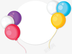 彩色气球开业海报矢量图素材