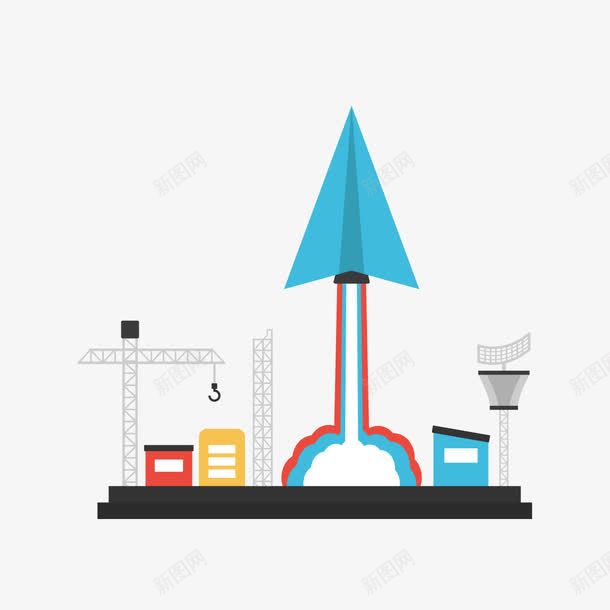 飞机发射png免抠素材_新图网 https://ixintu.com 城市 工地 建筑 纸飞机