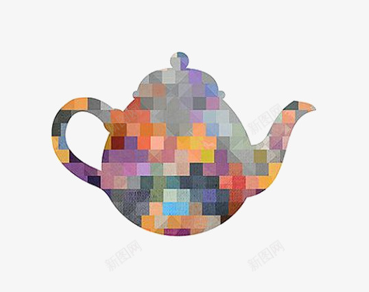 像素茶壶png免抠素材_新图网 https://ixintu.com 像素 创意 彩色 手绘 茶壶