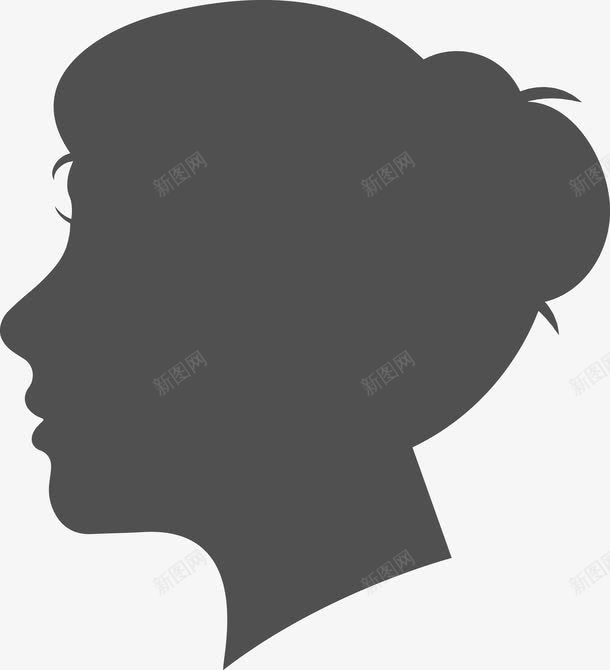 卡通女人图标png_新图网 https://ixintu.com 五官 人 卡通 头 头部 头部剪影 女人 女孩 角色 身体 轮廓 面孔剪影