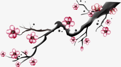 东南亚花手绘桃花高清图片