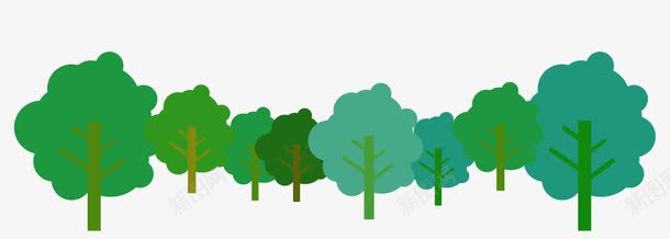 绿色树林装饰图案png免抠素材_新图网 https://ixintu.com 免抠PNG 卡通 树林 绿色 装饰图案
