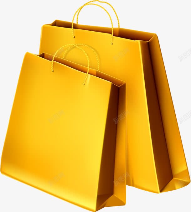 包装纸袋png免抠素材_新图网 https://ixintu.com 包装纸袋 可爱 手绘 黄色