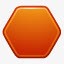 橙色六角形按钮图标图标